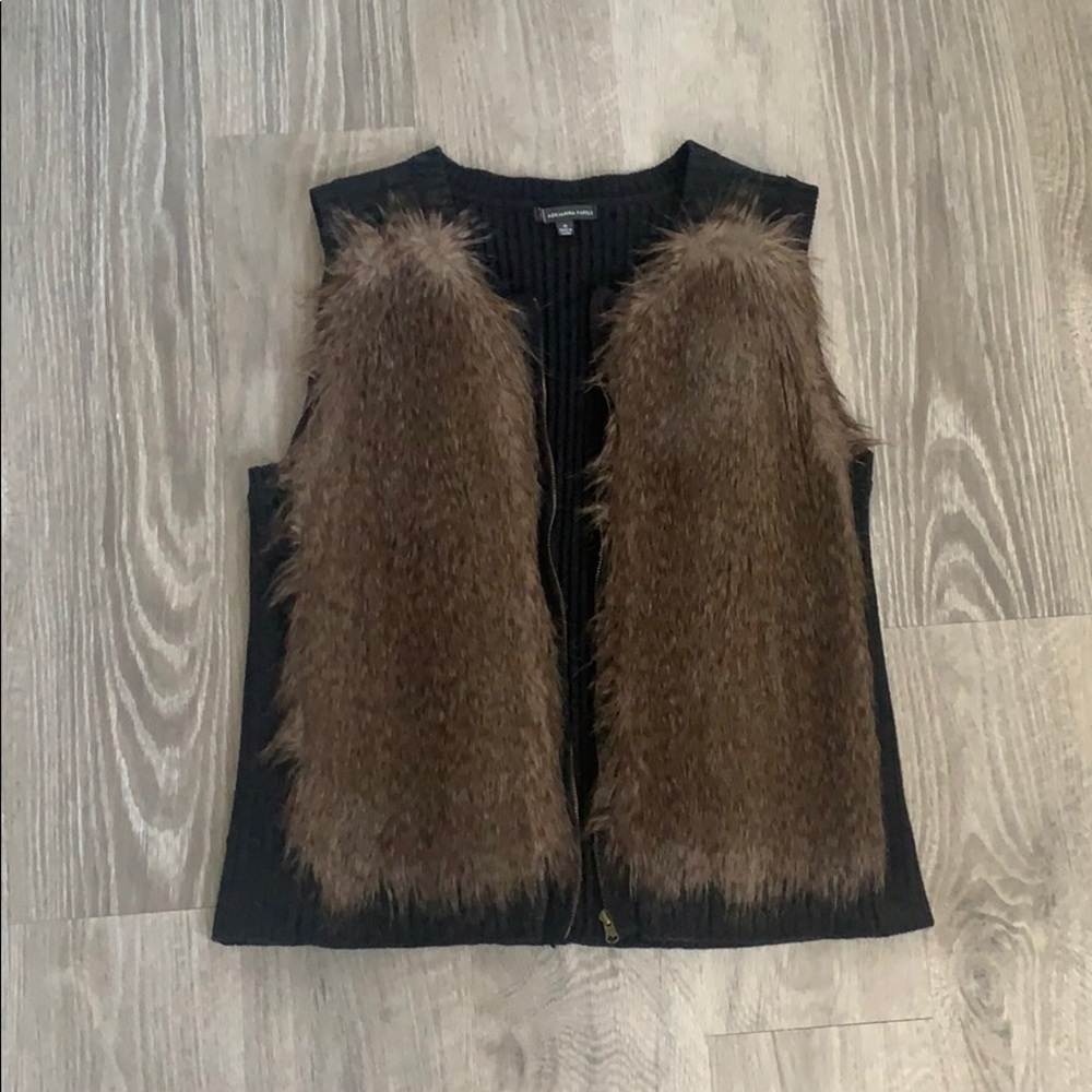 Faux fur sweater vest